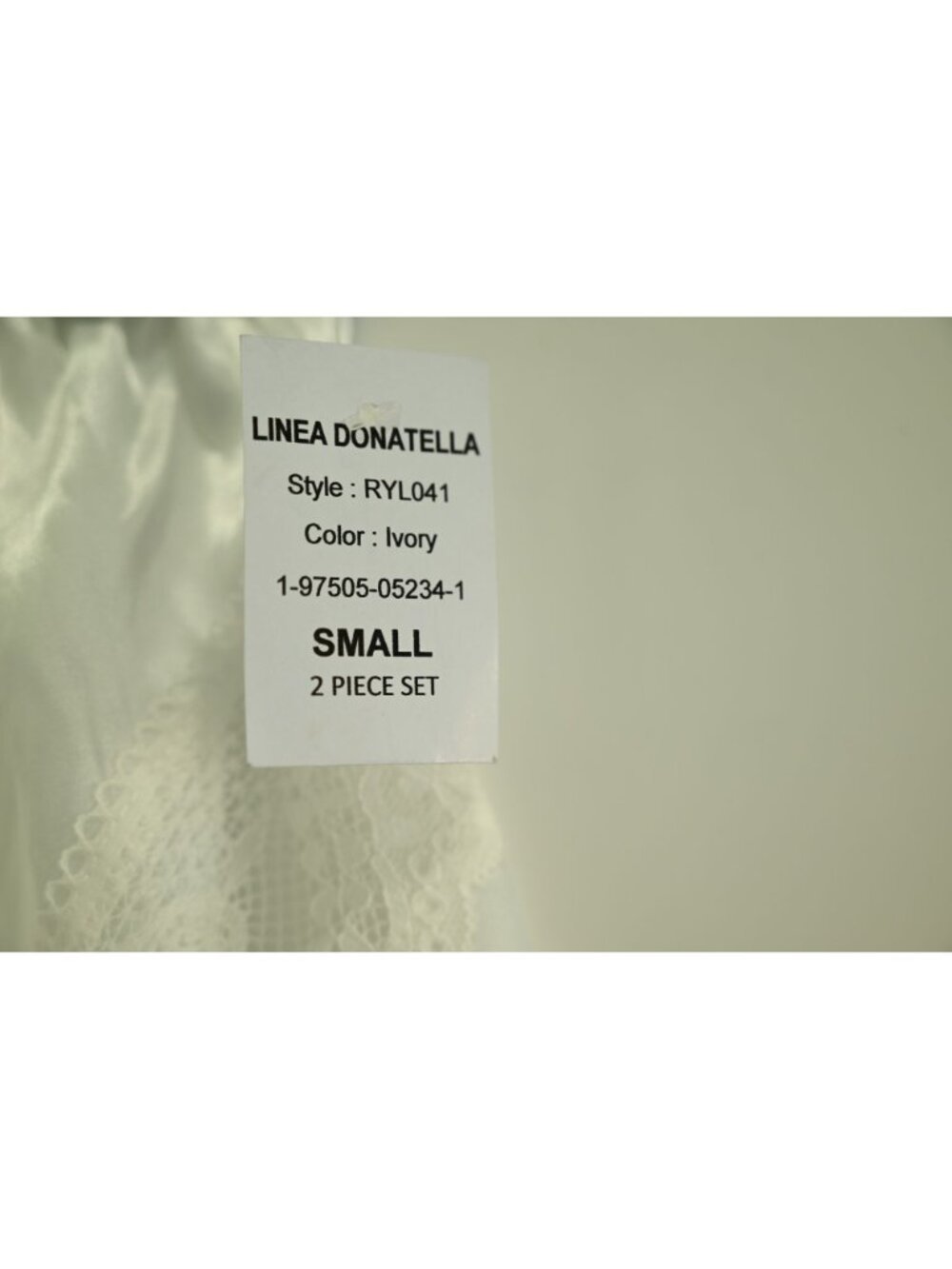 NWT Linea Donatella Sz S Ivory Satin Lace Sleep Shorts Pajama Lingerie RYL041 - Picture 5 of 5